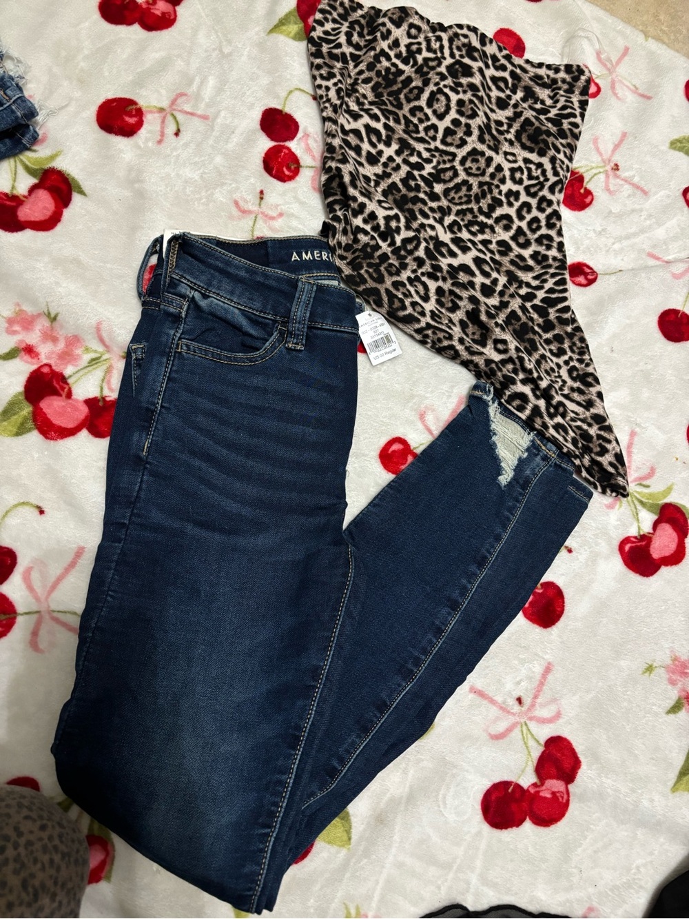 American Eagle Outfitters Dark Indigo High-Rise Skinny Jeans